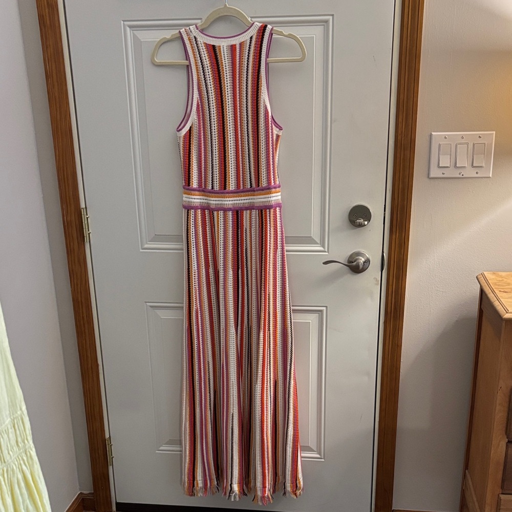 ME+EM Multicolor Striped Knit Maxi Dress - White, Pink, Orange, Yellow, Purple - Picture 5 of 5